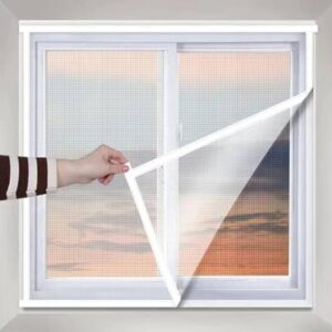 Premium Window Net Pre-Stitched with adheshive Hook & Loop Tape for Complete Mosquito Protection for Our Home [Colour - White] Size: (2 x 5 Ft.)